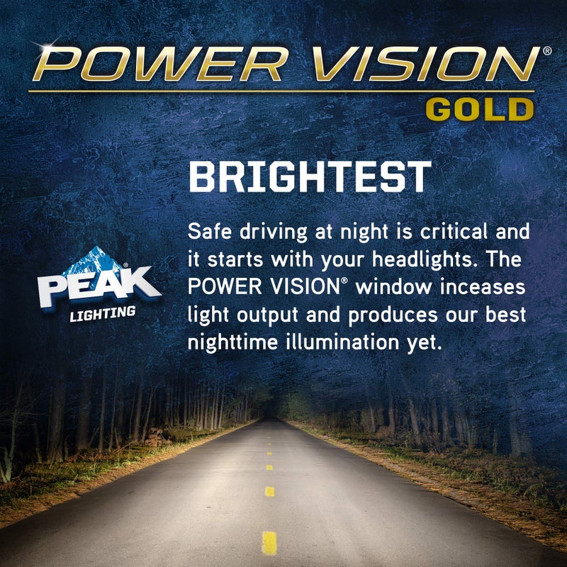 PEAK Power Vision Gold Automotive High Performance H1 55W Headlights (2 Pack) - Image 5